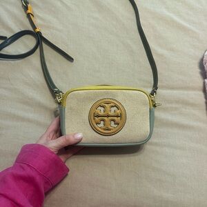 Tory Burch Tan and Yellow Crossbody Bag